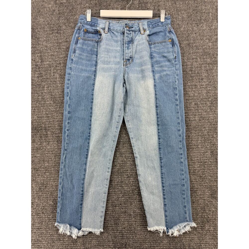 American Eagle Jeans Womens 12 Blue Vintage Hi Rise Button Fly Cropped Denim